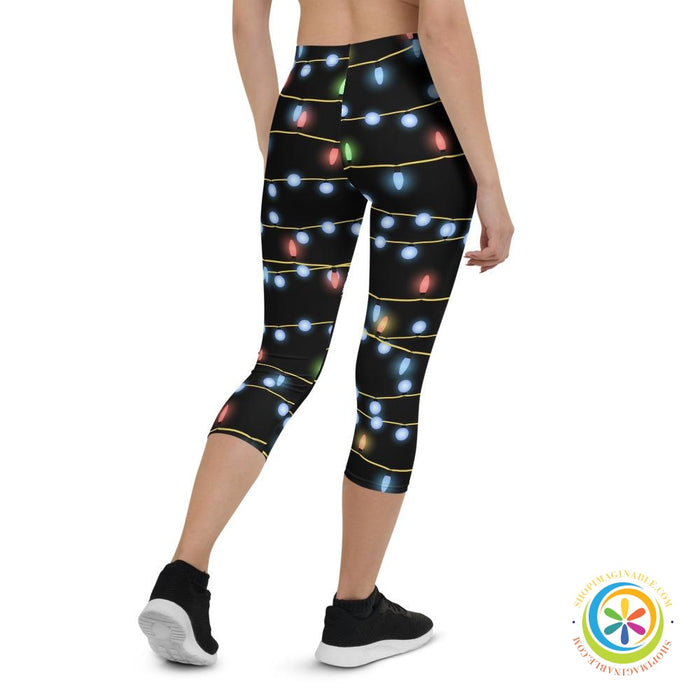 Christmas Lights Capri Cropped Leggings-ShopImaginable.com