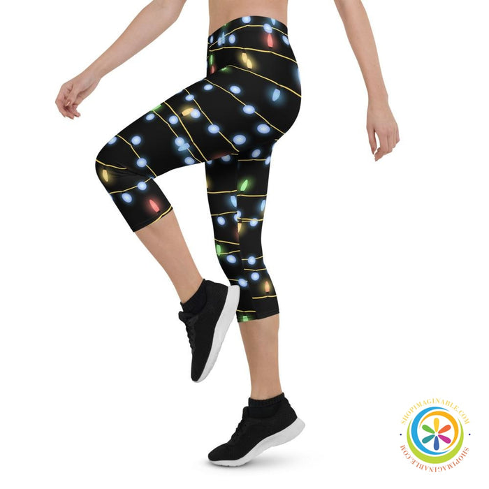 Christmas Lights Capri Cropped Leggings-ShopImaginable.com