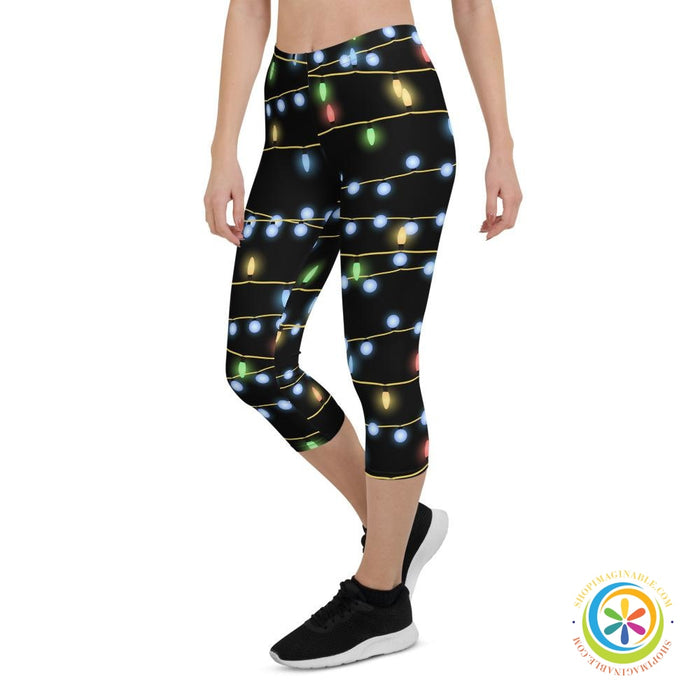 Christmas Lights Capri Cropped Leggings-ShopImaginable.com