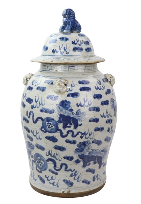 Chunky Antiqued Foo Dog Jar by The Enchanted Home