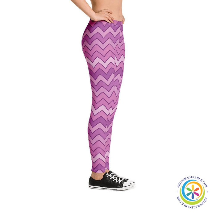 Classic Playful Purple Chevron Leggings-ShopImaginable.com