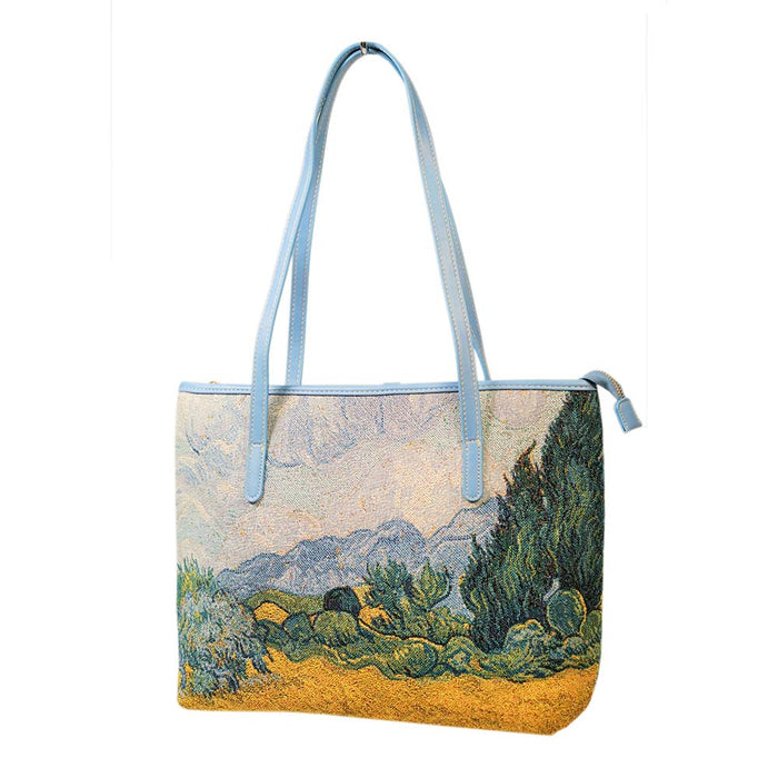COLL-ART-VG-WHEAT | Van Gogh Wheatfield College/Shoulder Tote Bag