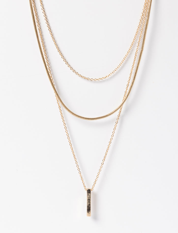 Collier à chaînes multiples à pendentif pour femme