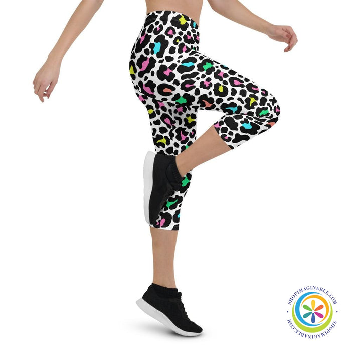 Colorful & Classic Leopard Print Capri Leggings-ShopImaginable.com