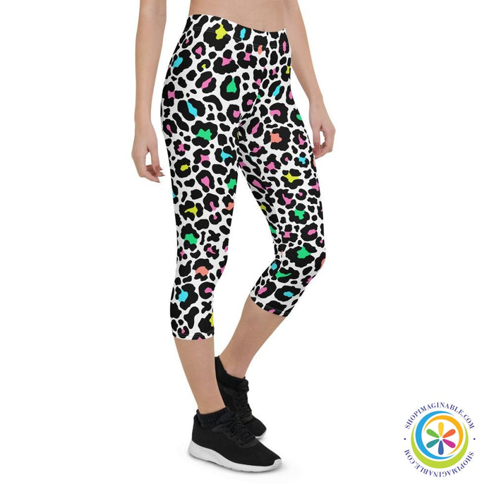 Colorful & Classic Leopard Print Capri Leggings-ShopImaginable.com
