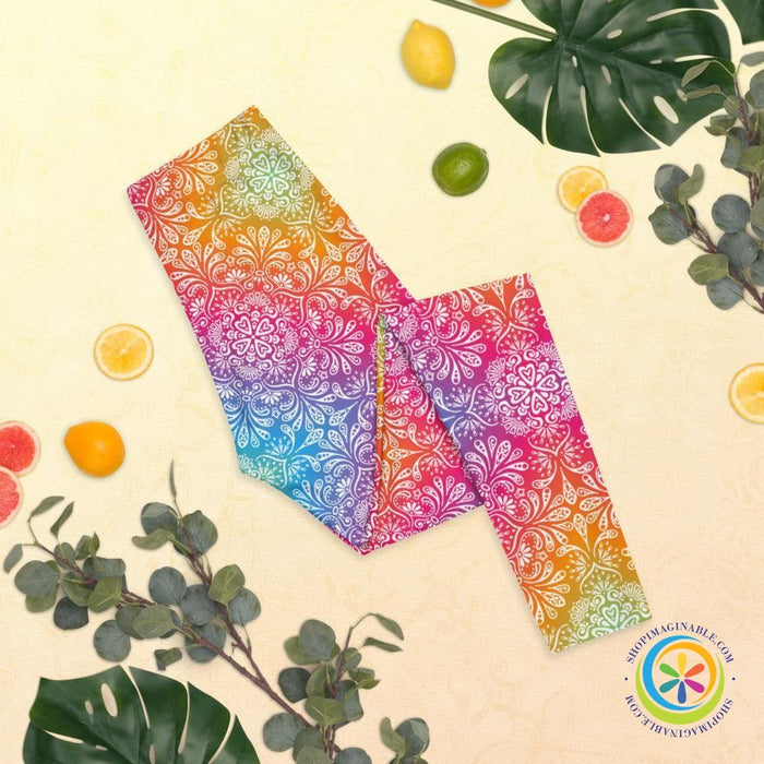 Colorful Flowered Patterned Leggings-ShopImaginable.com