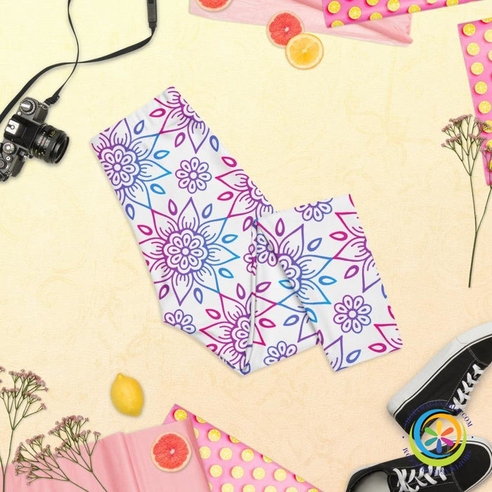 Colorful Mandala Capri Cropped Leggings-ShopImaginable.com