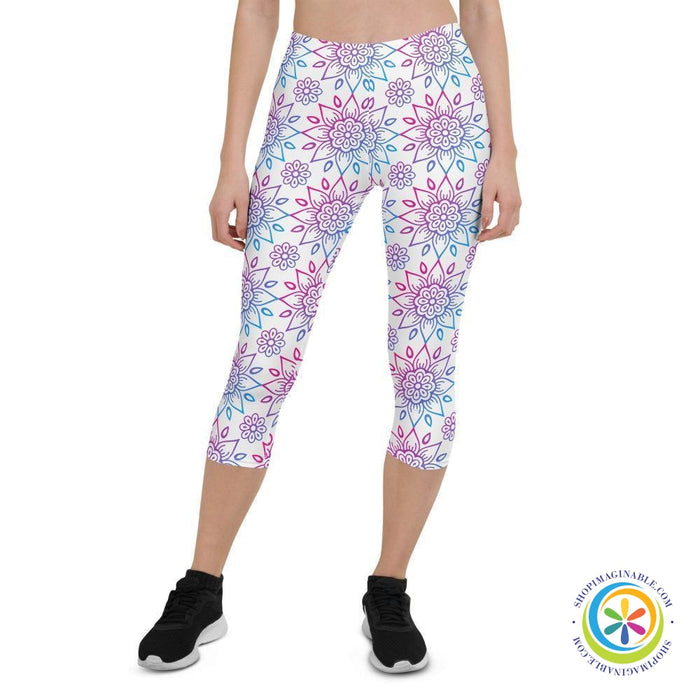 Colorful Mandala Capri Cropped Leggings-ShopImaginable.com