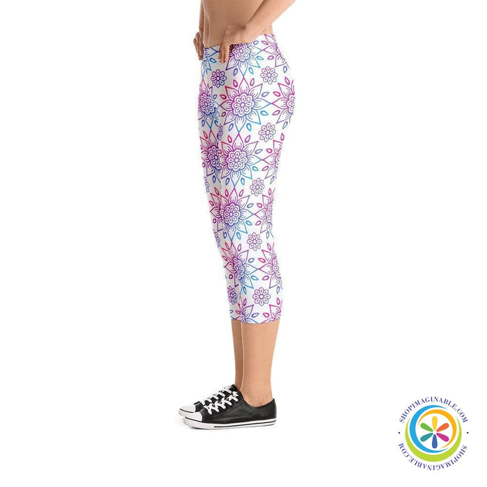 Colorful Mandala Capri Cropped Leggings-ShopImaginable.com