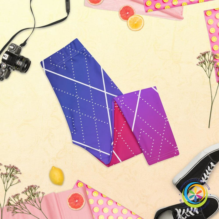 Colorful Rainbow Diamond Abstract Capri Leggings-ShopImaginable.com