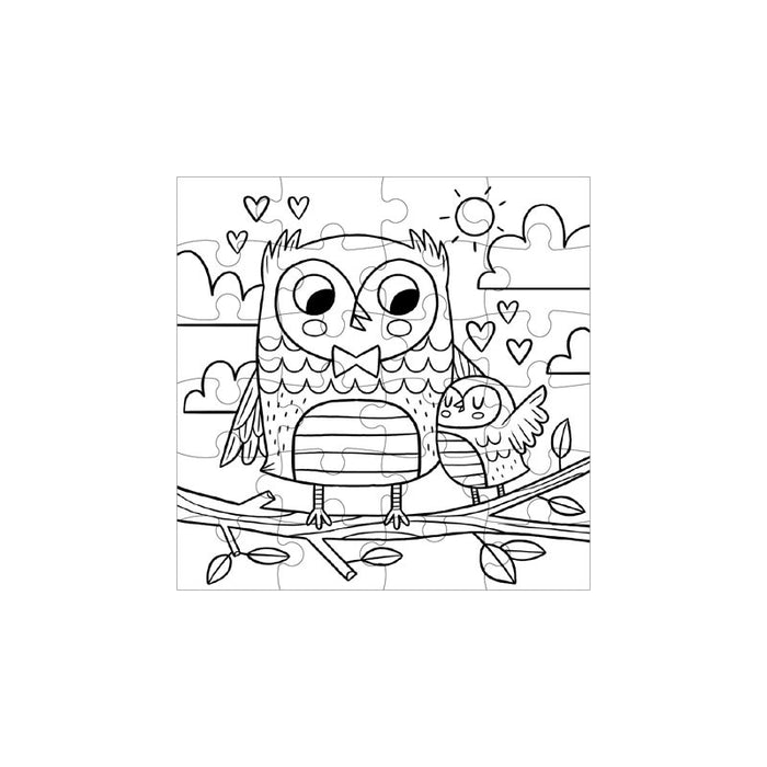 Mudpuppy Colour In Puzzle – Sweet Owls (24pc) | Koop.co.nz