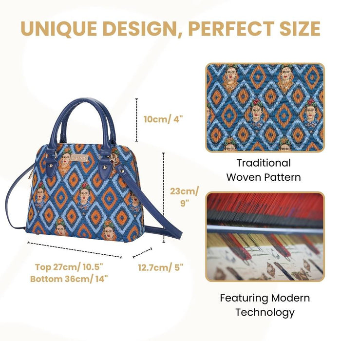 CONV-FKICON | Frida Kahlo Convertible Top Handle Purse Handbag