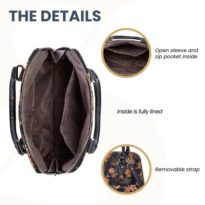 CONV-SAKURA | Ume Sakura Convertible Top Handle Purse Handbag