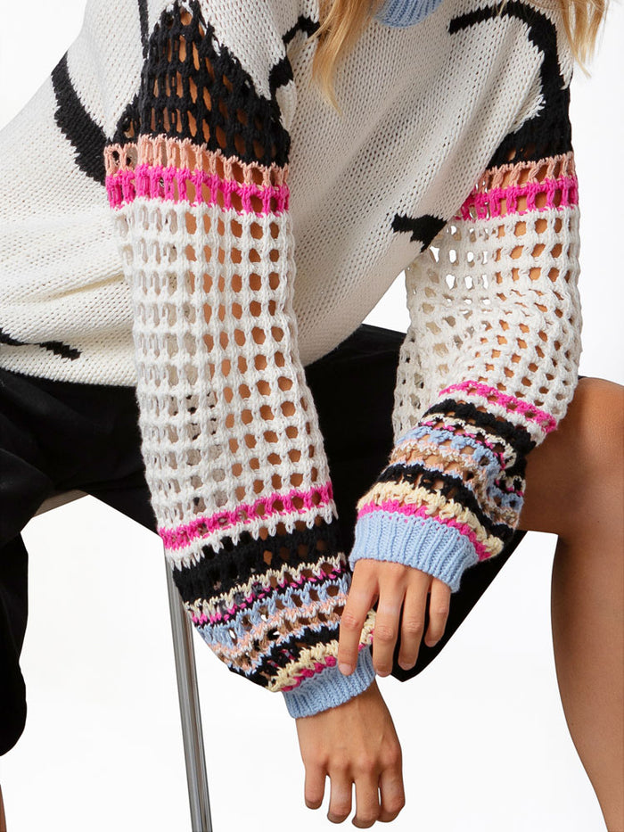 Coster Copenhagen Jumper with Crochet Sleeves Mix