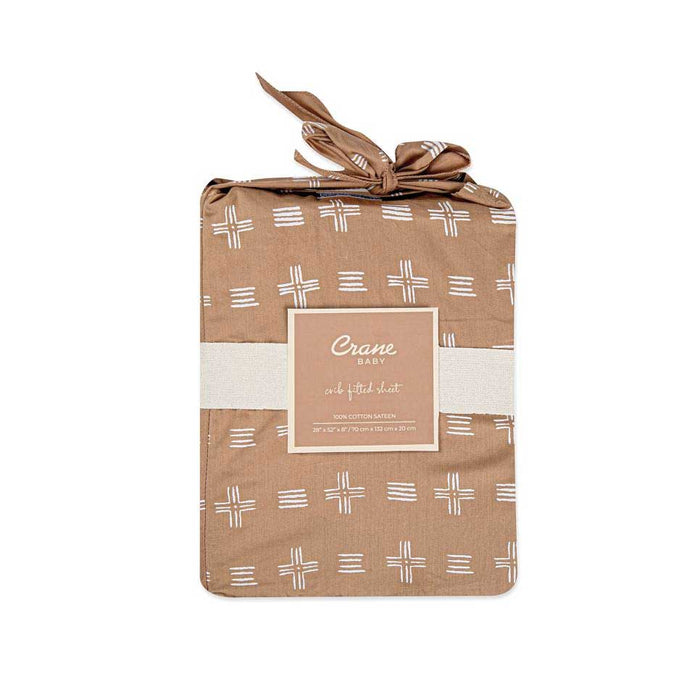 Crane Baby Cotton Fitted Crib Sheet – Copper Dash | Koop.co.nz
