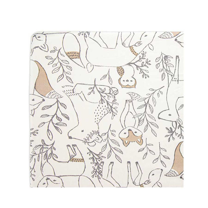 Crane Baby Cotton Fitted Crib Sheet – Ezra Woodland | Koop.co.nz