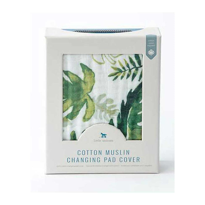 Little Unicorn Cotton Muslin Changing Pad Cover - Tropical Leaf | Koop.co.nz
