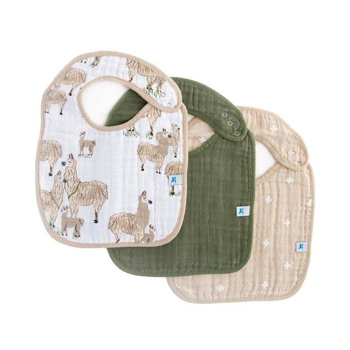 Little Unicorn Cotton Muslin Classic Bib 3pk - Llama Llama | Koop.co.nz