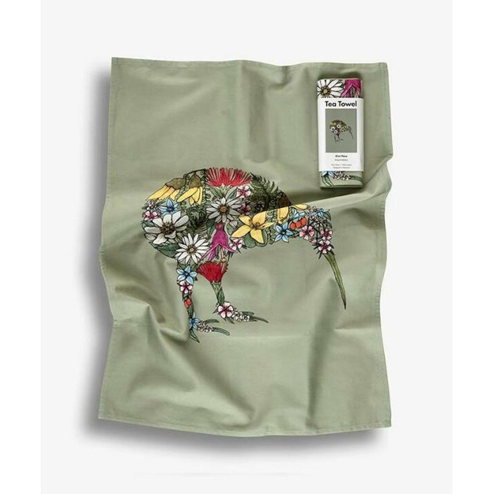 Image Vault Cotton Tea Towel - Kiwi Flora | Koop.co.nz