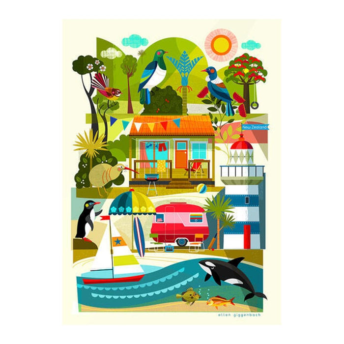 Image Vault Cotton Tea Towel - Summer Beach | Koop.co.nz