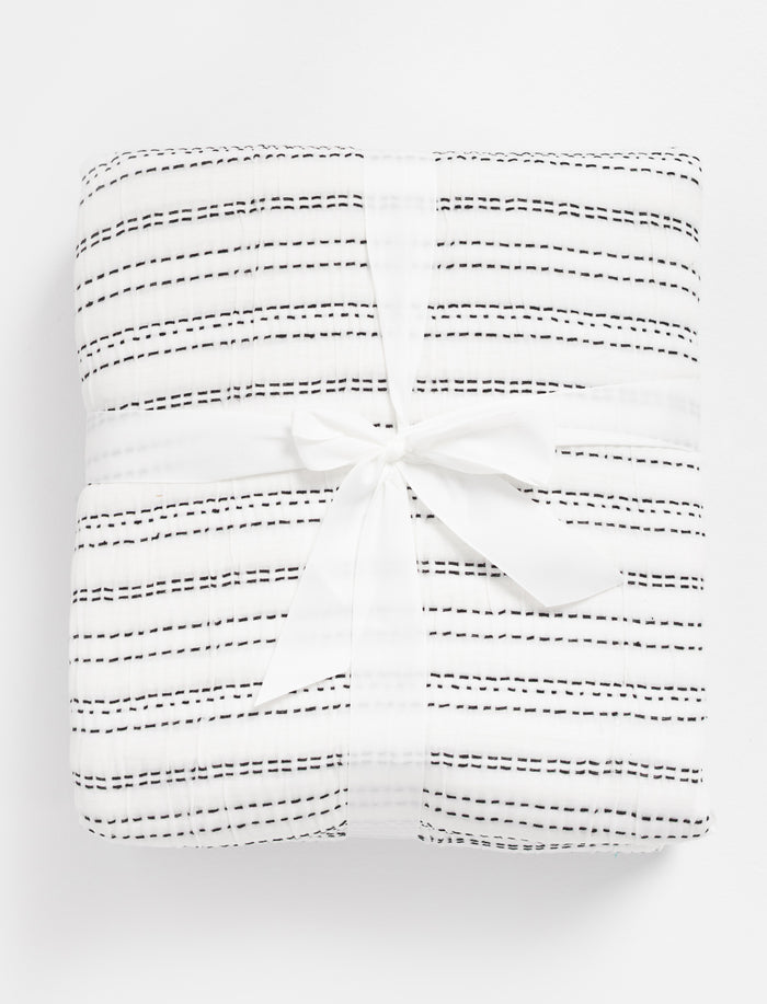 Couverture à rayures texturées