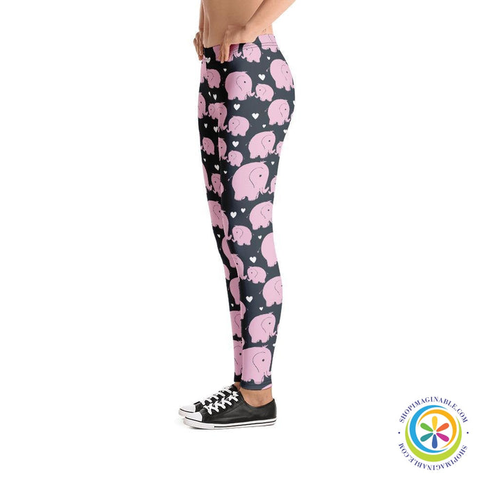 Cute Mom & Baby Elephant Love Leggings-ShopImaginable.com
