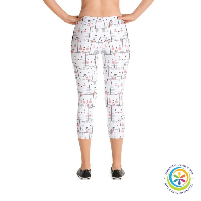 Cute Peek A Boo Cats Capri Leggings-ShopImaginable.com