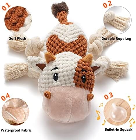 Cute Squeaky Dog Toys with Crinkle Paper Dog Toys Pet Clever