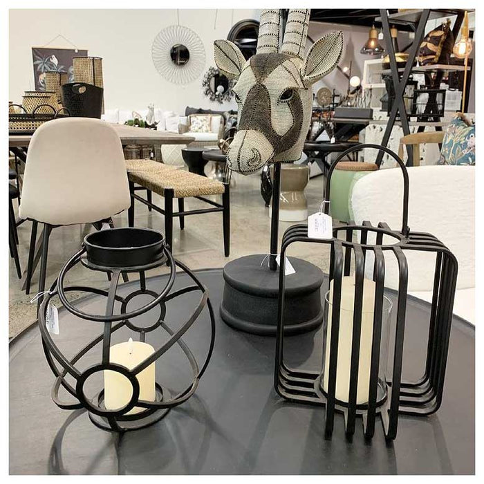 Le Forge Deco Black Lantern | Koop.co.nz