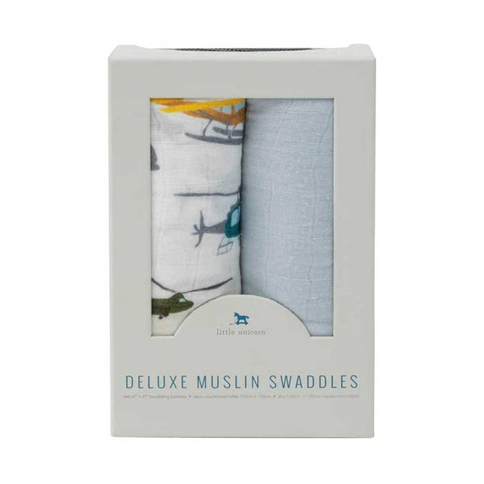 Little Unicorn Deluxe Muslin Swaddle 2pk – Airshow | Koop.co.nz