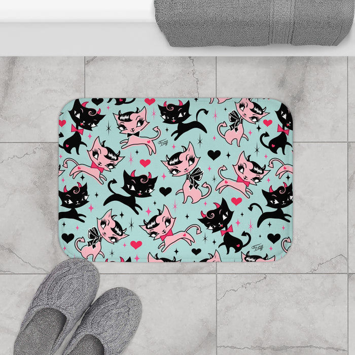 Devil Kitties Mint  • Bath Mat