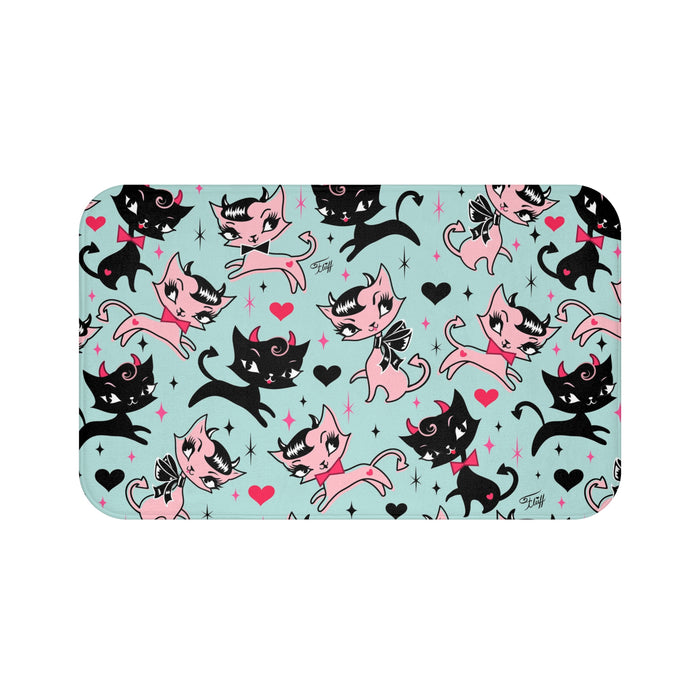 Devil Kitties Mint  • Bath Mat