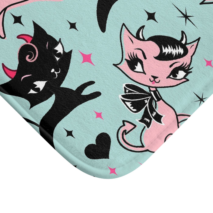 Devil Kitties Mint  • Bath Mat