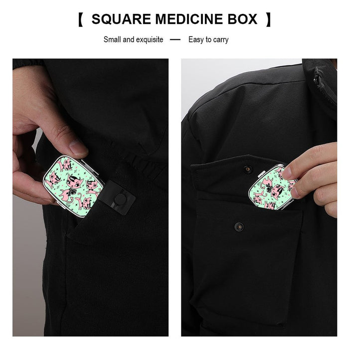 Devil Kitties on Mint • Pill Case