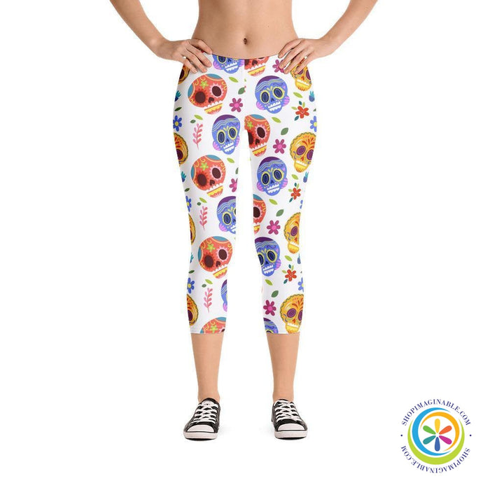 Dia De Muertos Capri Leggings-ShopImaginable.com