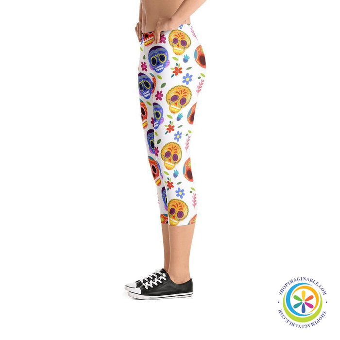 Dia De Muertos Capri Leggings-ShopImaginable.com