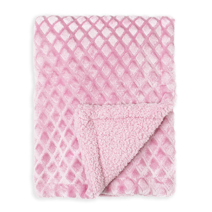 Diamond Plush Baby Blanket – 100% Polyester Sherpa, 30" x 40" Ultra-Soft Throw