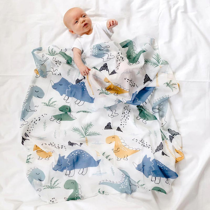 Di Lusso Living Dino Dinosaur Muslin Swaddle | Koop.co.nz
