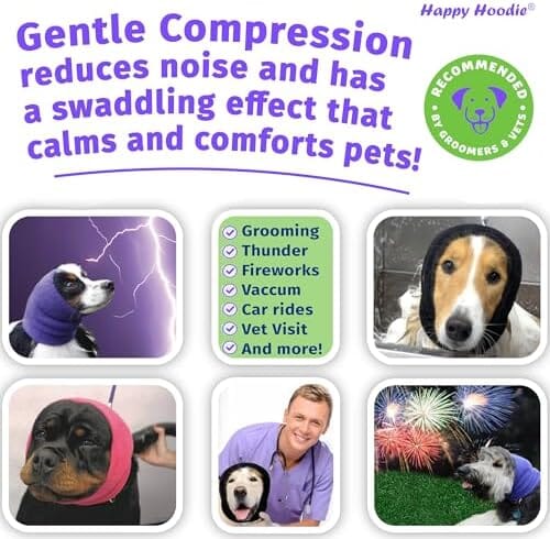 Dog & Cat Calming Band - Anxiety Relief/Noise Protection-Grooming-Thunder-Fireworks 2 Pack Clothes Pet Clever