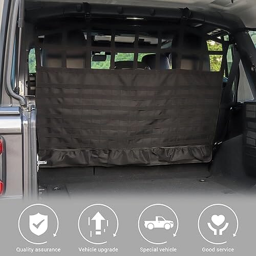 Dog Pet Barrier Back Seat Cargo Net Trunk Organizer with Storage Pockets & Molle System Travel Pet Clever
