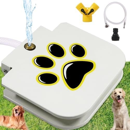 Dog Sprinkler Drinking Water Dispenser with Stainless Steel Braided Hose Dog Bowls & Feeders Pet Clever