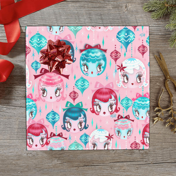 Dolly Ornaments Pink • Gift Wrap Paper 3 Rolls
