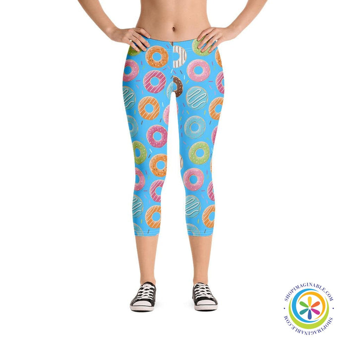 Donuts Donuts Donuts Capri Leggings-ShopImaginable.com