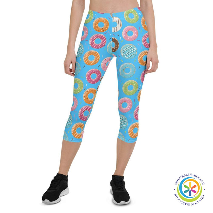 Donuts Donuts Donuts Capri Leggings-ShopImaginable.com