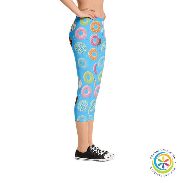 Donuts Donuts Donuts Capri Leggings-ShopImaginable.com