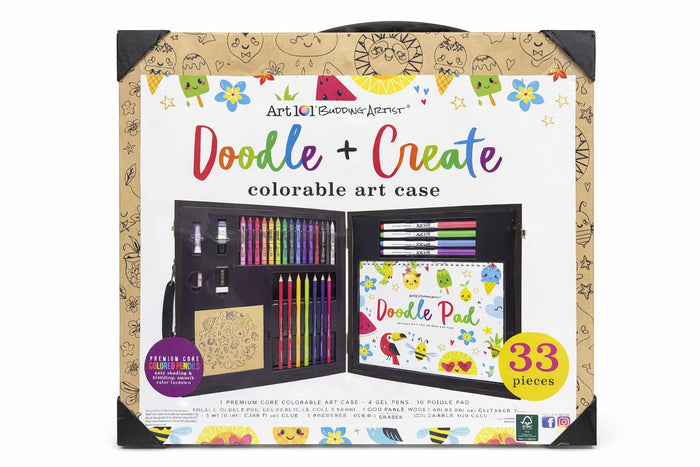 Doodle + Create 33‑Piece Colorable Art Case