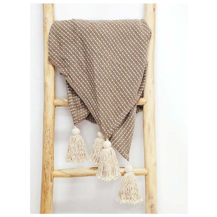 Stoneleigh & Roberson Dotty Brown Cotton Throw | Koop.co.nz