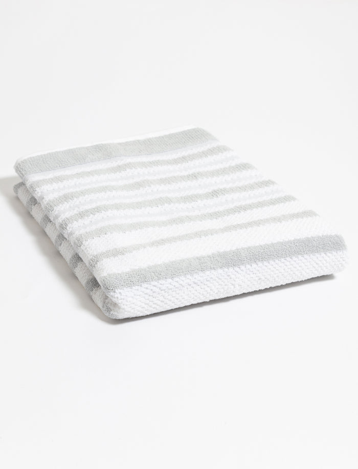 Drap de bain à rayures texturées