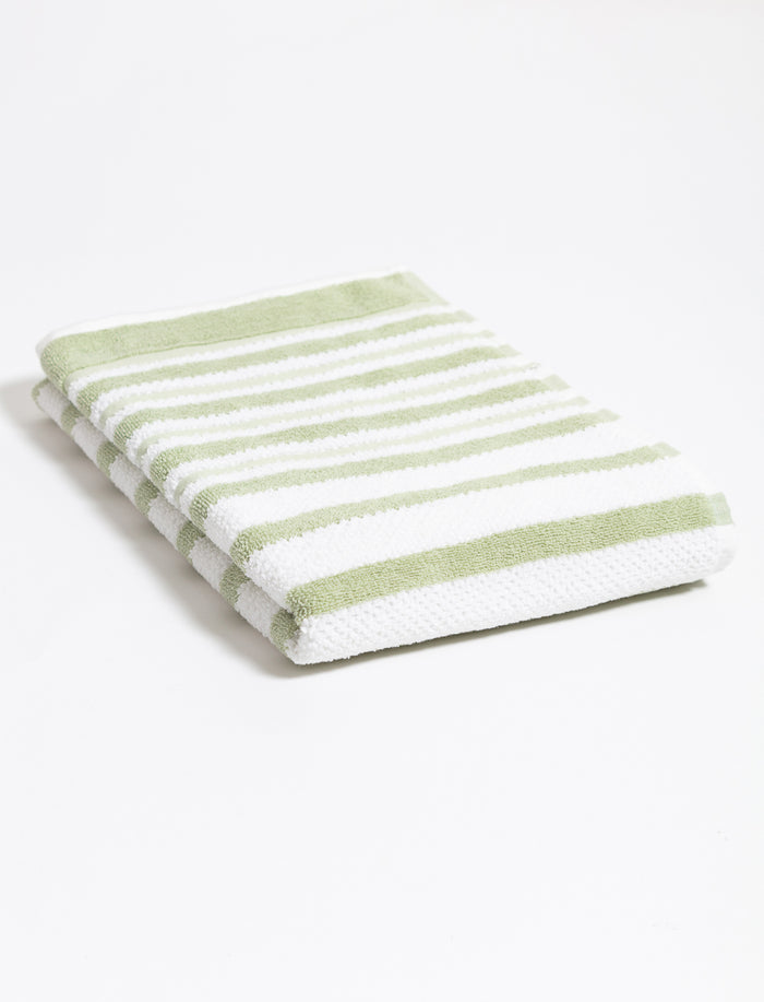 Drap de bain à rayures texturées