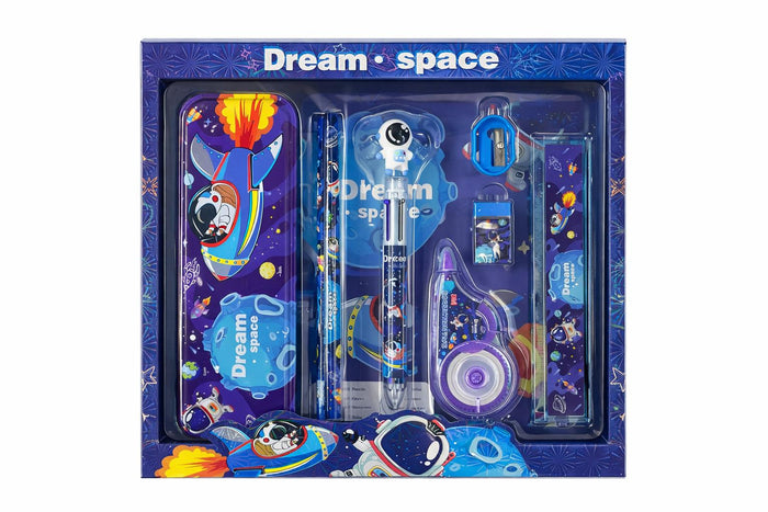 Dream Space Kids Stationery Gift Set – 8pc Rocket & Astronaut Theme